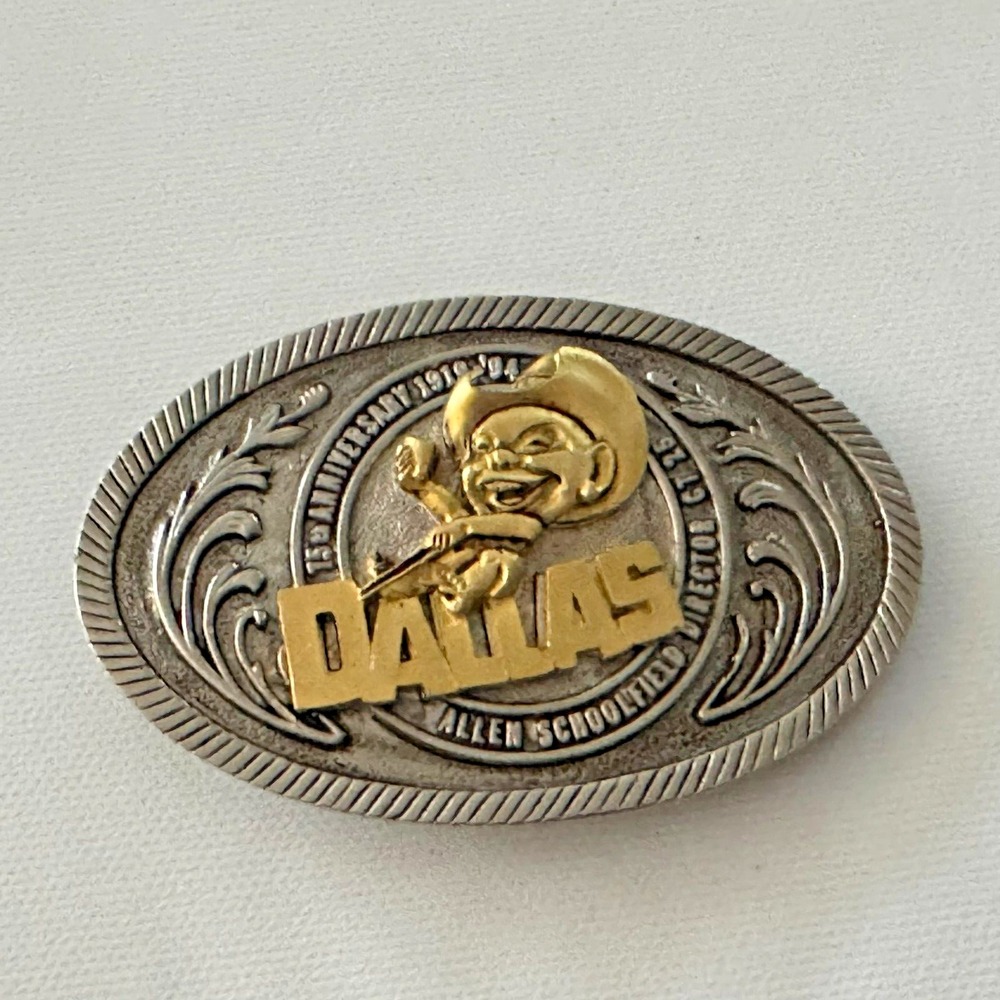 Vintage Dallas Allen School Field‎ Director 75th Anniversary Belt Buckle